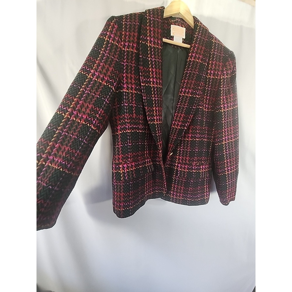 Pendleton Virgin Wool Multicolor Plaid‎ Blazer Ja… - image 3